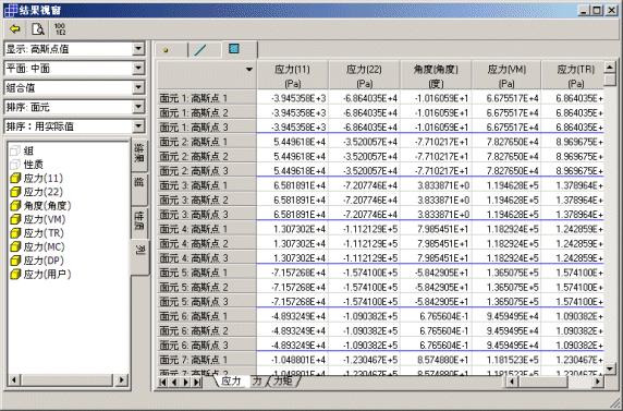 Result listings spreadsheet